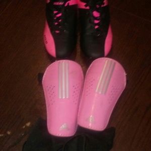 Girl Soccer and shin guards